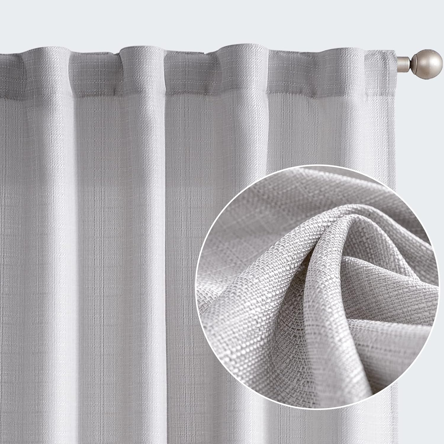 Vangao Farmhouse Curtains, Special Linen Textured Window Drapes for Living Room...