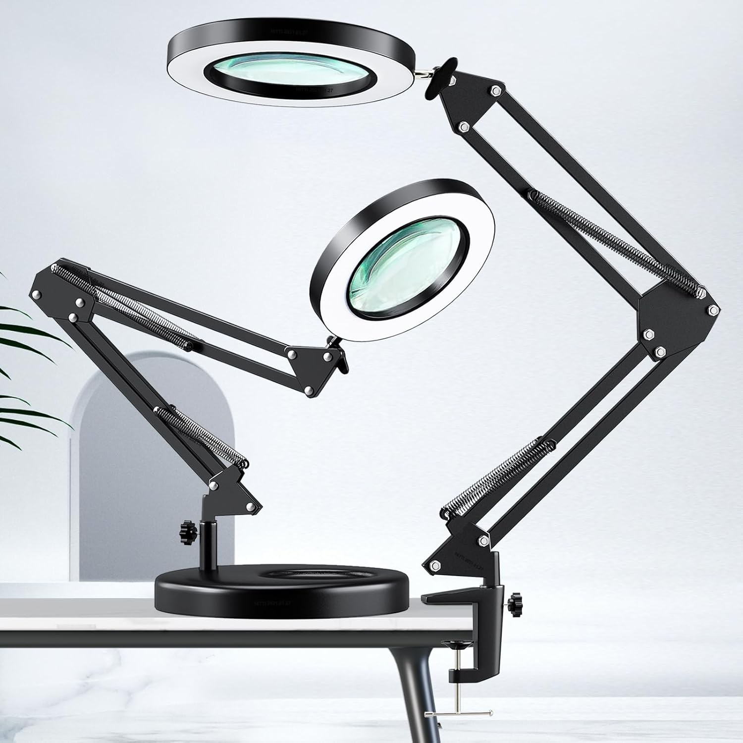 HITTI 10X Magnifying Glass with Light, 1,800 Lumens Stepless Dimmable, 3 Color M...