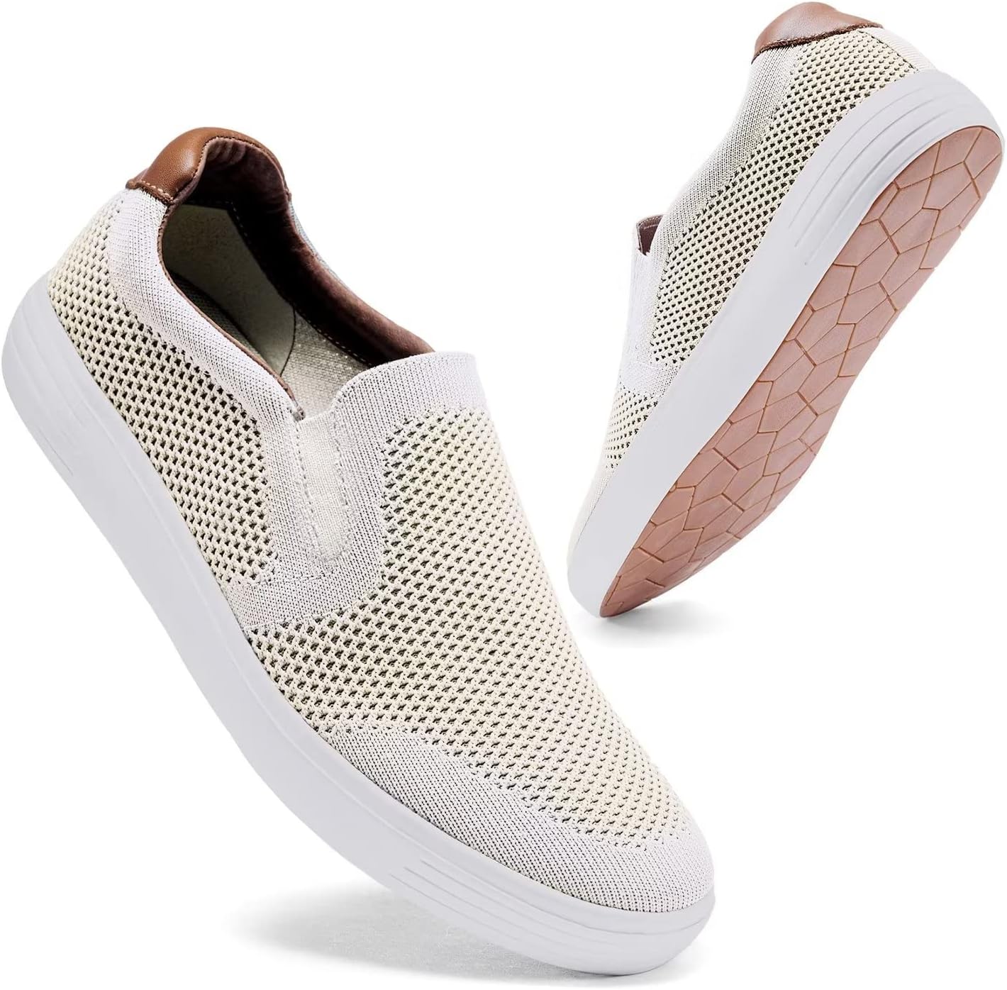 konhill Slip on Sneaker for Men- Casual Knit Boat Loafers Walking Shoes Driving...