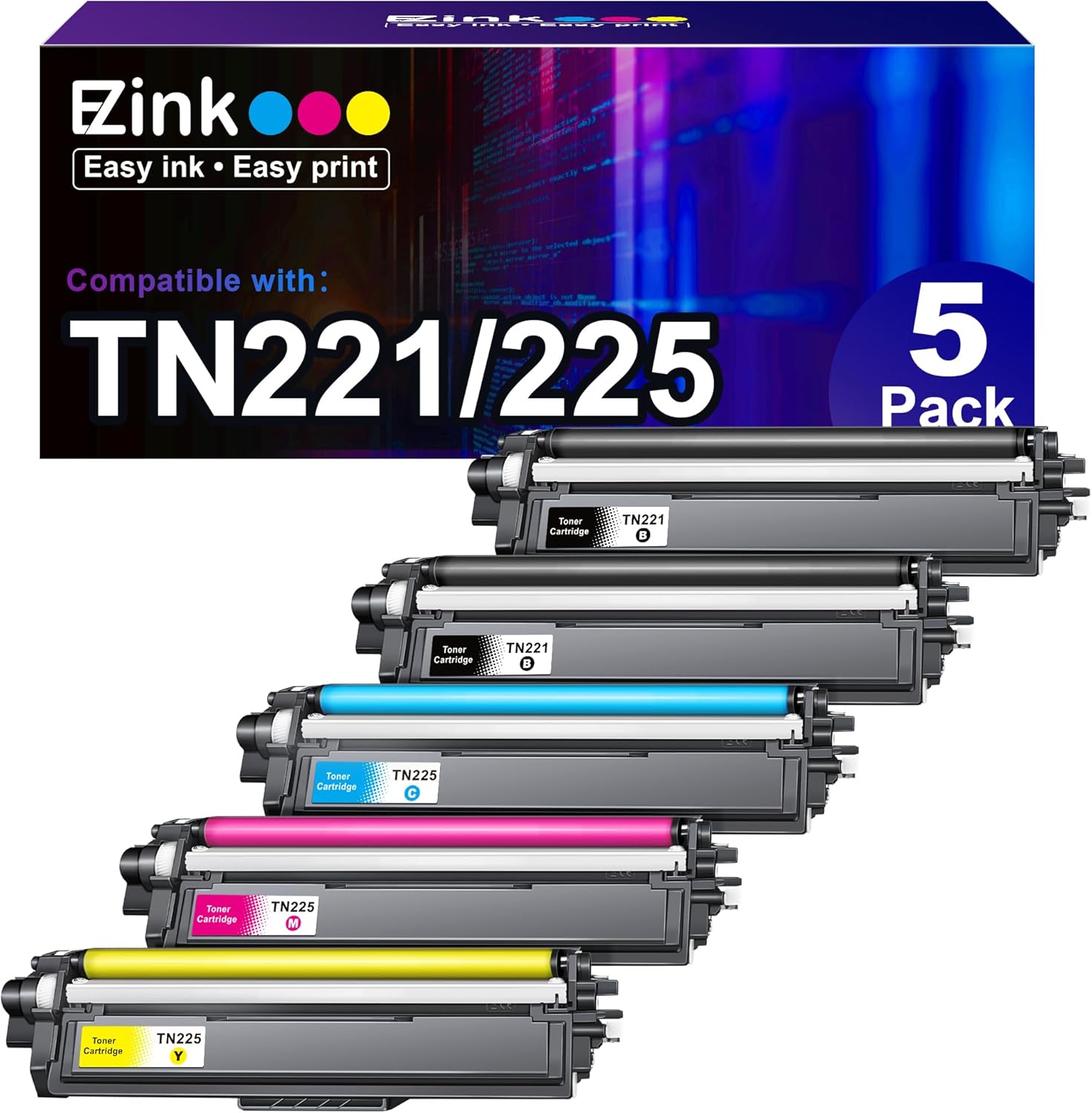 E-Z Ink Compatible Toner Cartridge Replacement for Brother TN-221 TN-225 Toner C...