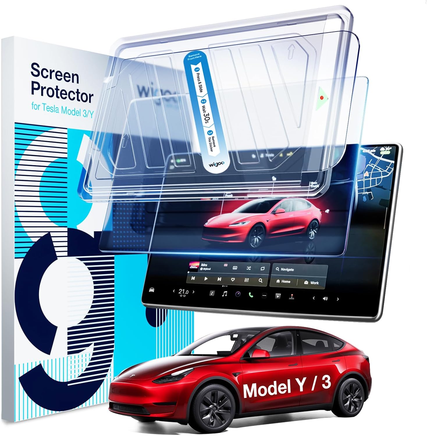2024 Upgrade Tesla Model Y /3 Accessories Screen Protector Matte [No More Glare...