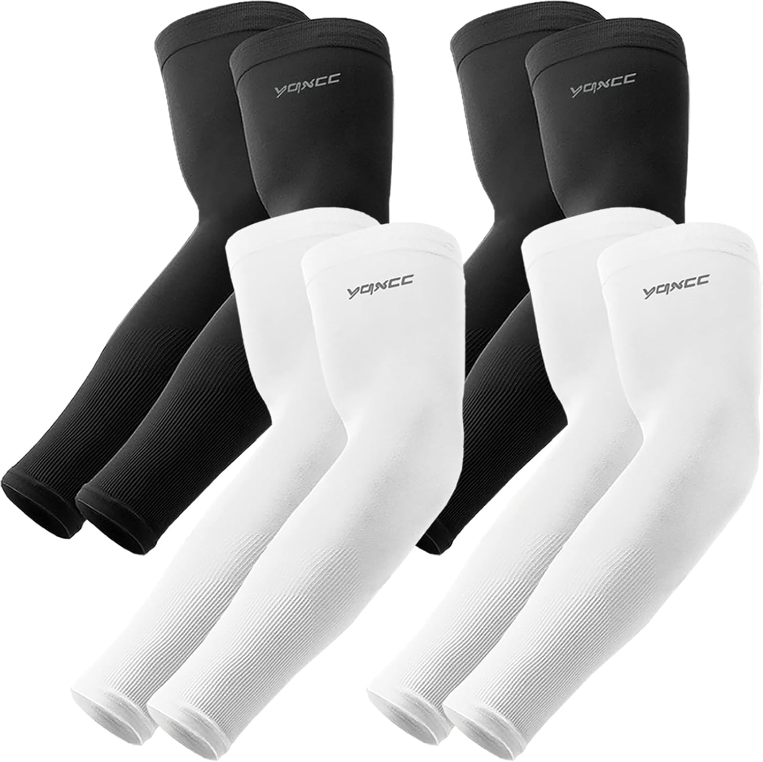 YQXCC 4 Pairs UV Sun Protection Arm Sleeves - Tattoo Cover Up - UPF 50 Sports Co...