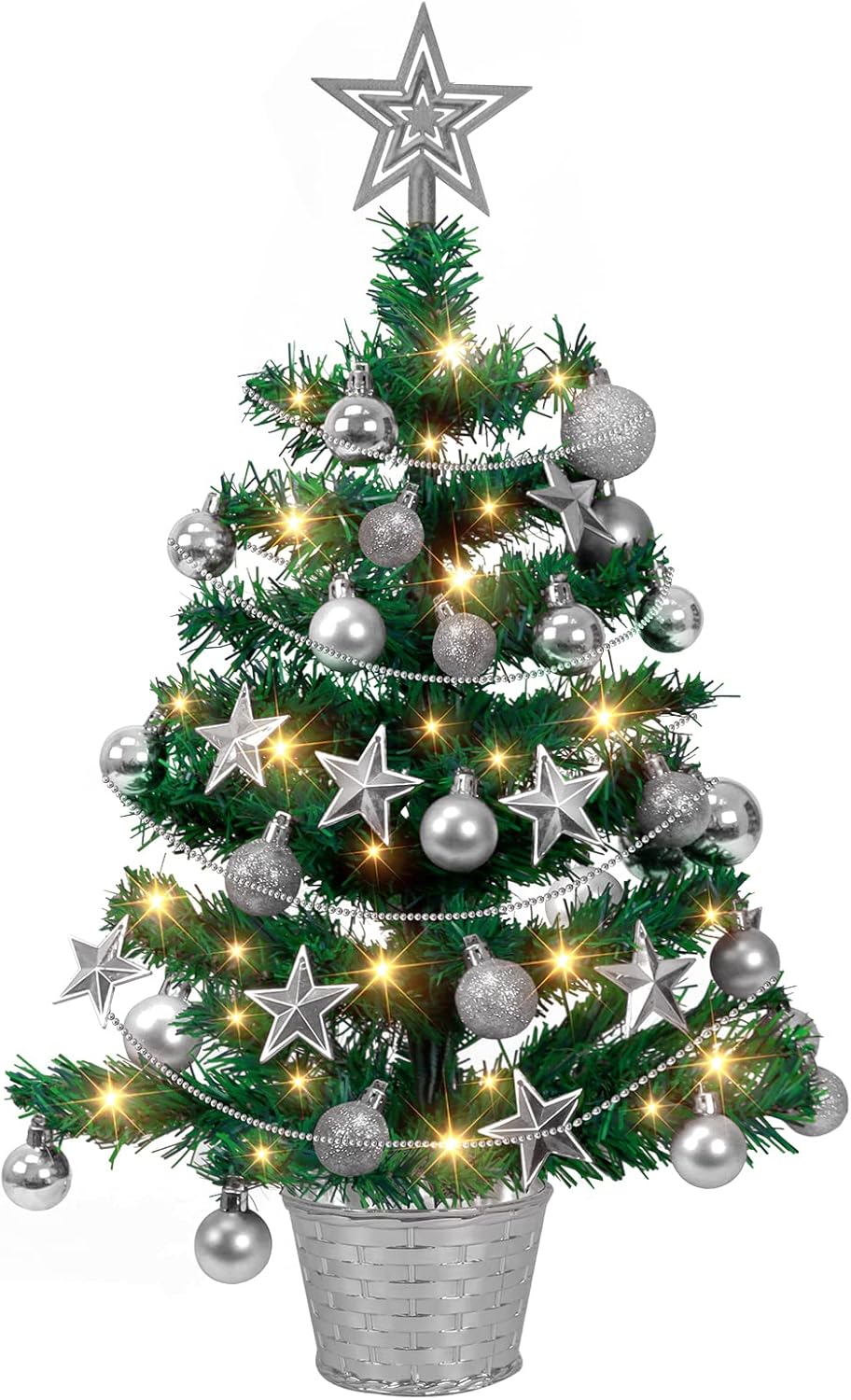 Tabletop Mini Christmas Tree Lighted,Small Artificial Christmas Tree Desktop Xma...