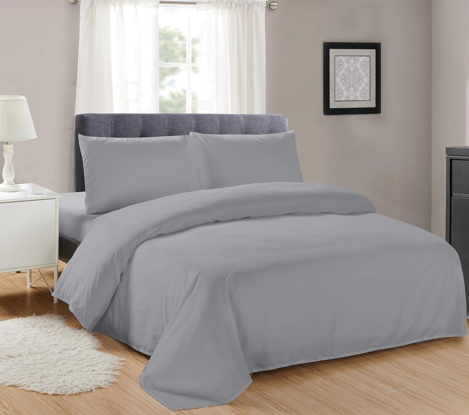 Sonia Moer Super Soft Brushed Microfibre Duvet Cover Set - Non Iron Breathable H...