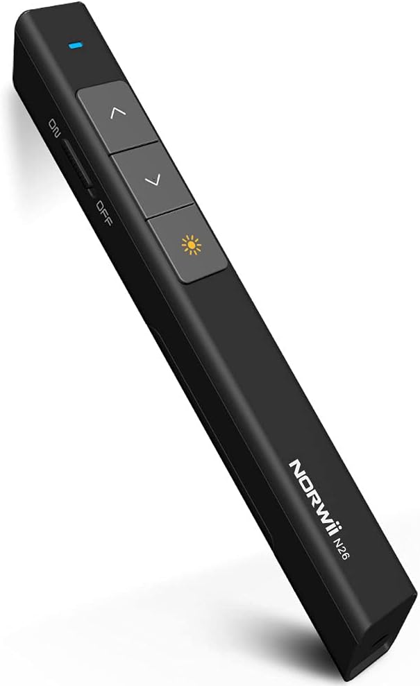 NORWII N26 Presentation Clicker 330FT/100M, 2.4GHz Wireless Presenter PPT Clicke...
