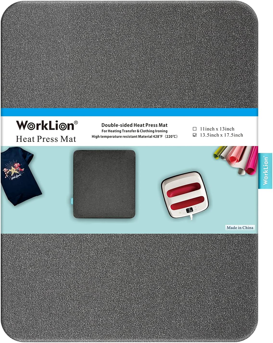 WORKLION Heat Press Mat 13"x17": Large Size Protective Resistant Fireproof Mater...