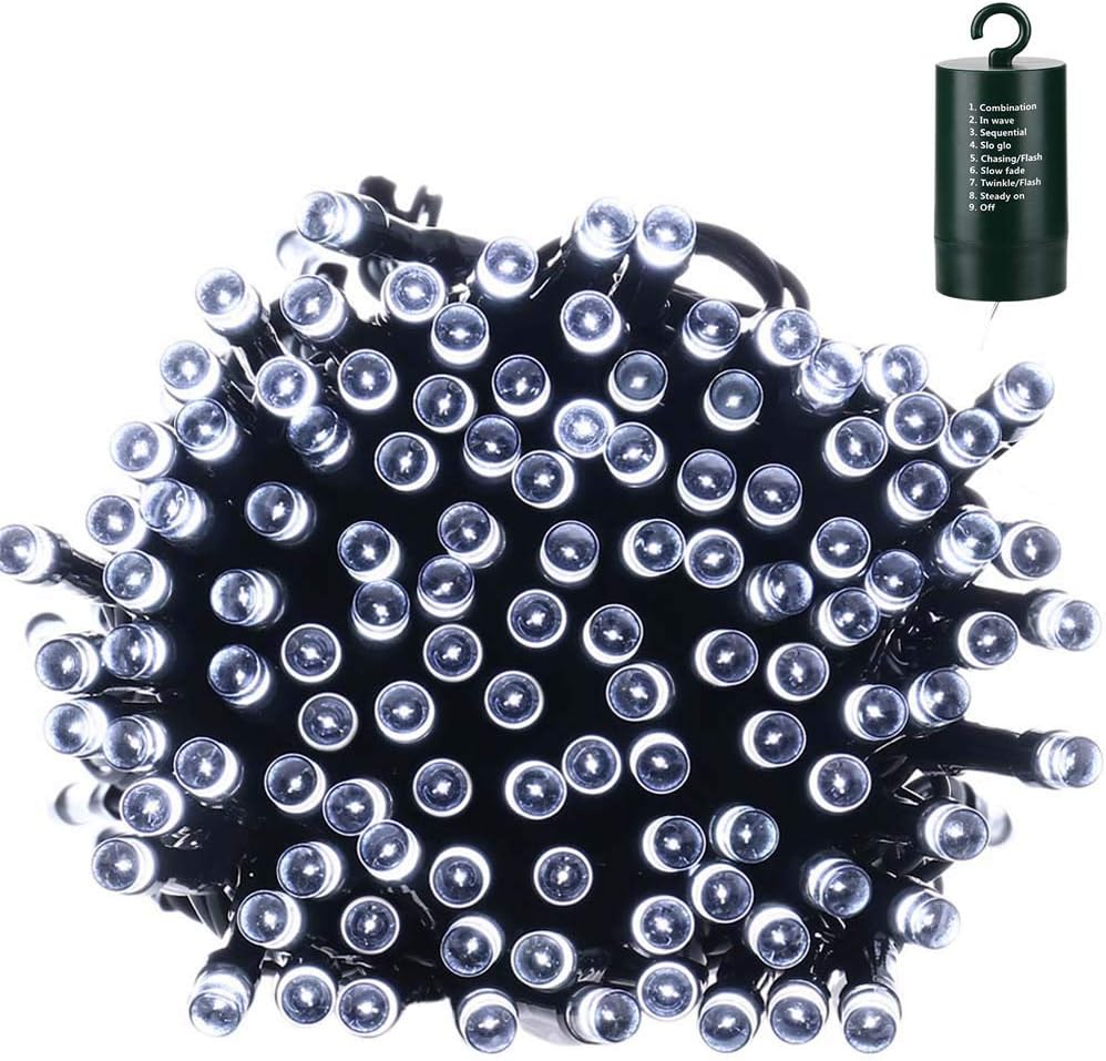 LYHOPE Christmas Lights, 200 LED 72ft 8 Modes Battery Operated Waterproof Fairy...