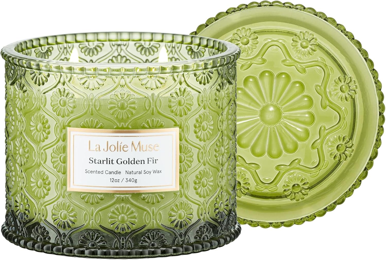 LA JOLIE MUSE Fir & Cedarwood Candle, Christmas Candles for Home Scented, Holida...