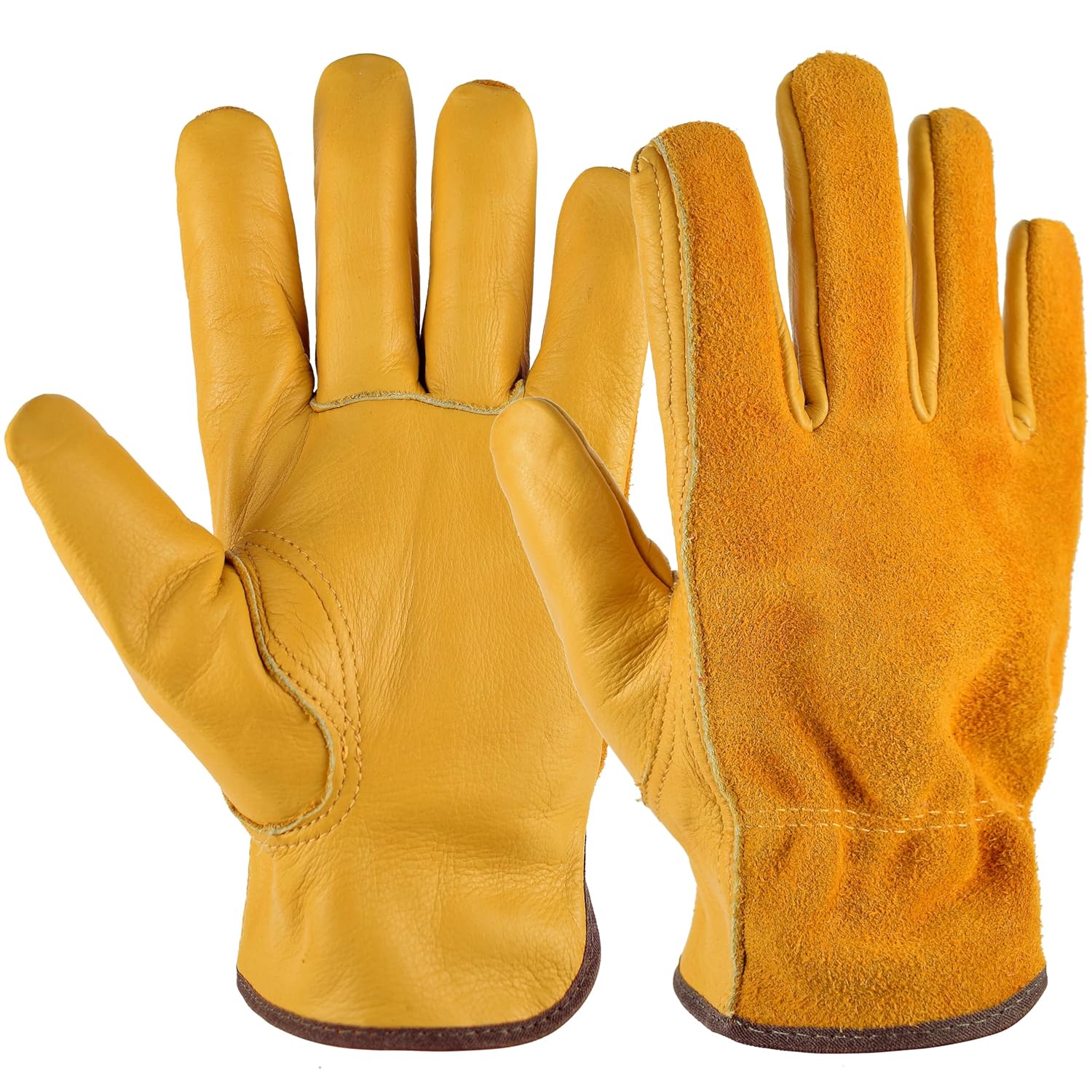 EINSKEY Gardening Gloves for Men Women, Tough Thorn Proof Leather Safety Work Gl...