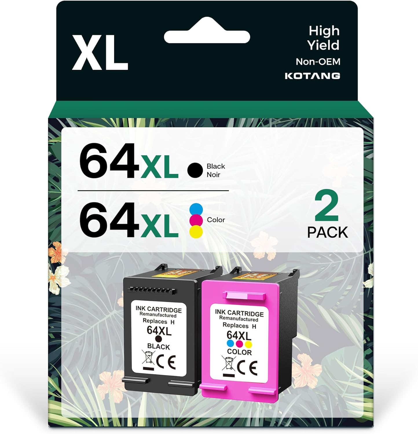 64XL Ink Cartridges Combo Pack Compatible for HP 64 XL Remanufactured for HP Env...