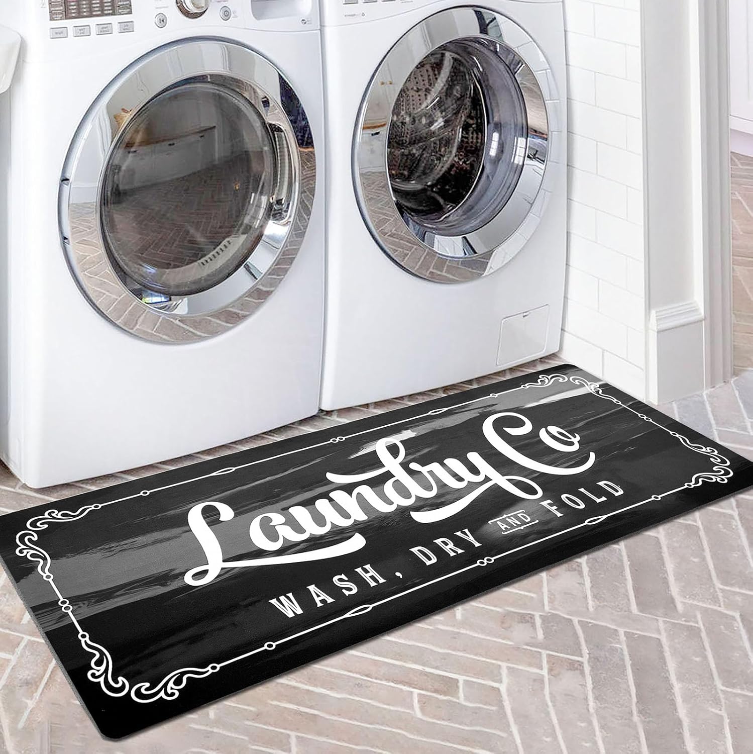 Laundry Room Rug Runner, Special Non Slip Waterproof Laundry Mats, Innovative Wa...