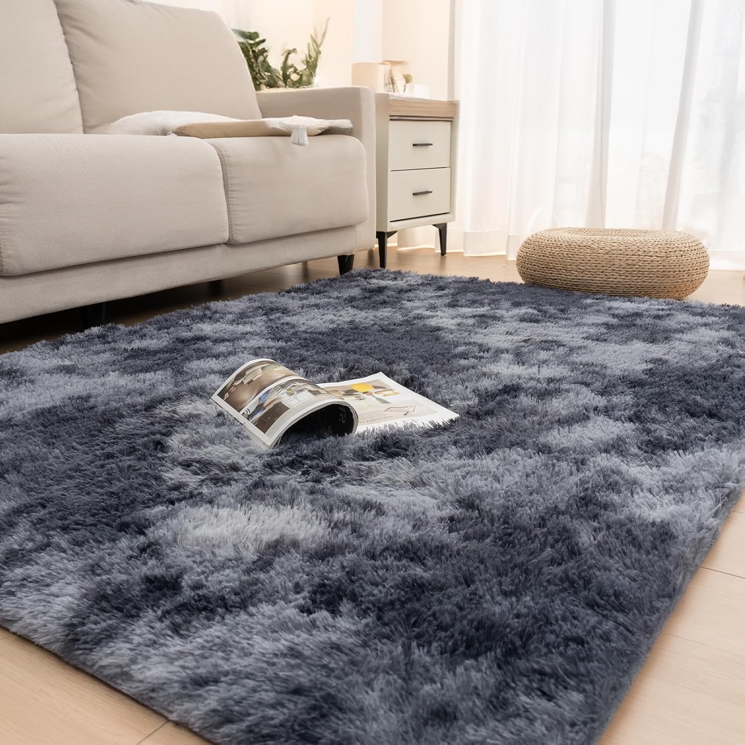 Vamcheer Shaggy Area Rug for Living Room- Soft Washable Large Rug Bedroom Carpet...