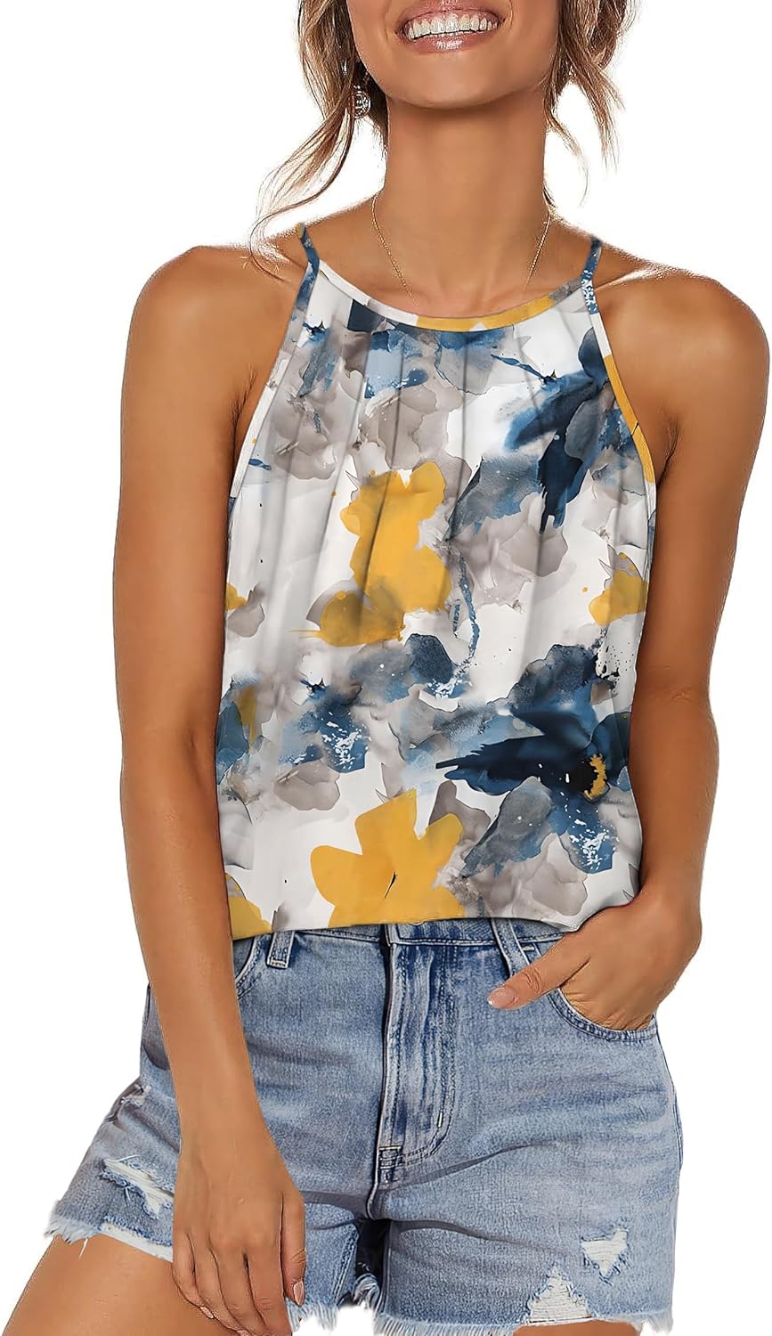WIHOLL Womens Pleated Tank Tops, Special Spaghetti Strap Camisole, Innovative Ha...