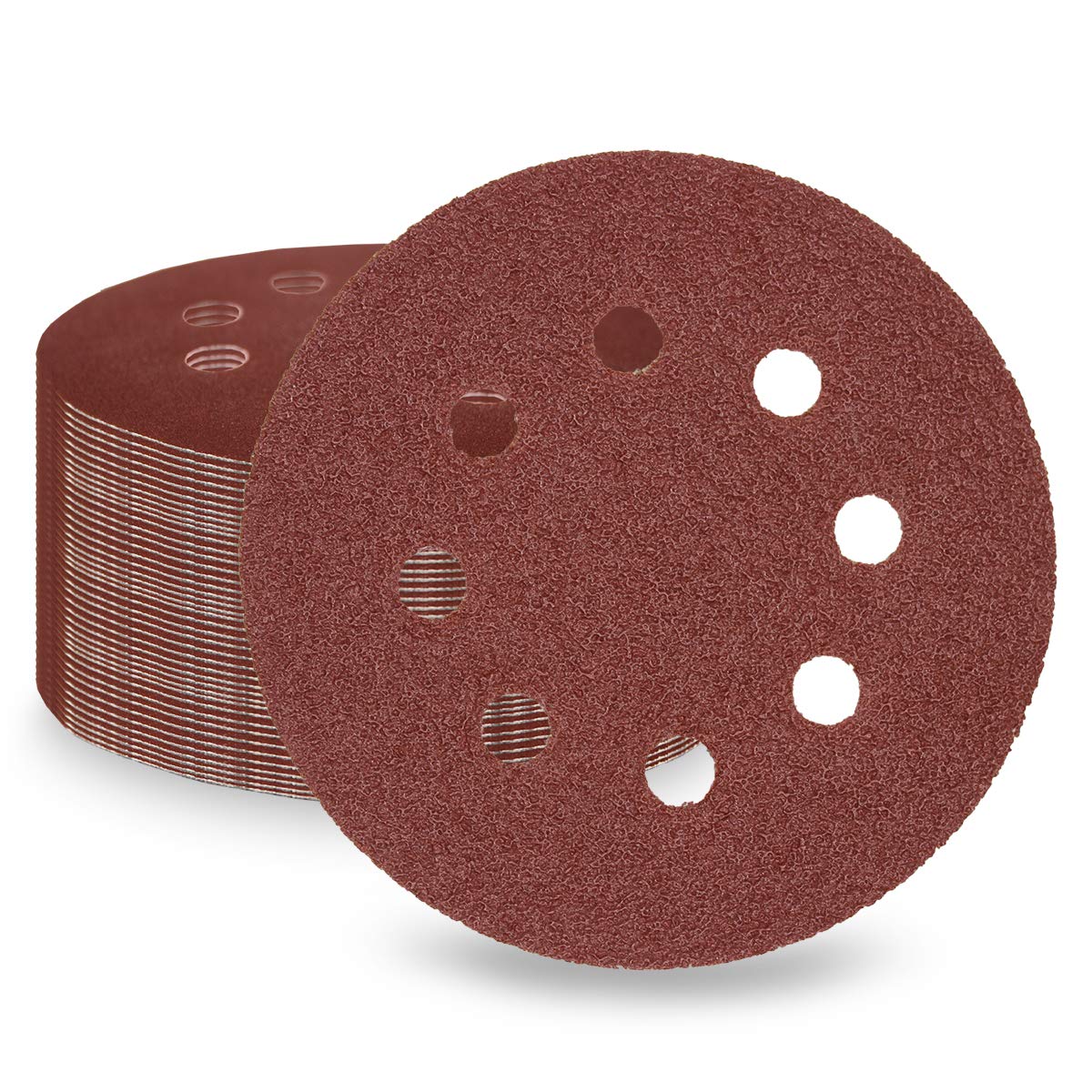 LESNIC 125mm Sanding Discs 50 pcs, 40 Grit Sanding Sheets 5in 8 Holes Pads Hook...