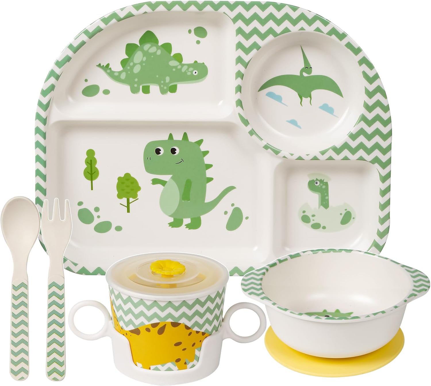 Greentainer Kids Cartoon Dinnerware Set - Children Dishes Food Plate Bowl Cup Sp...