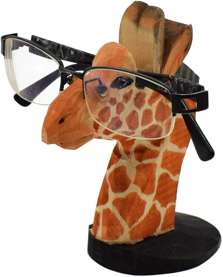 VIPbuy Hand Carved Wood Eyeglasses Holder, Special Spectacle Stand with Animal S...