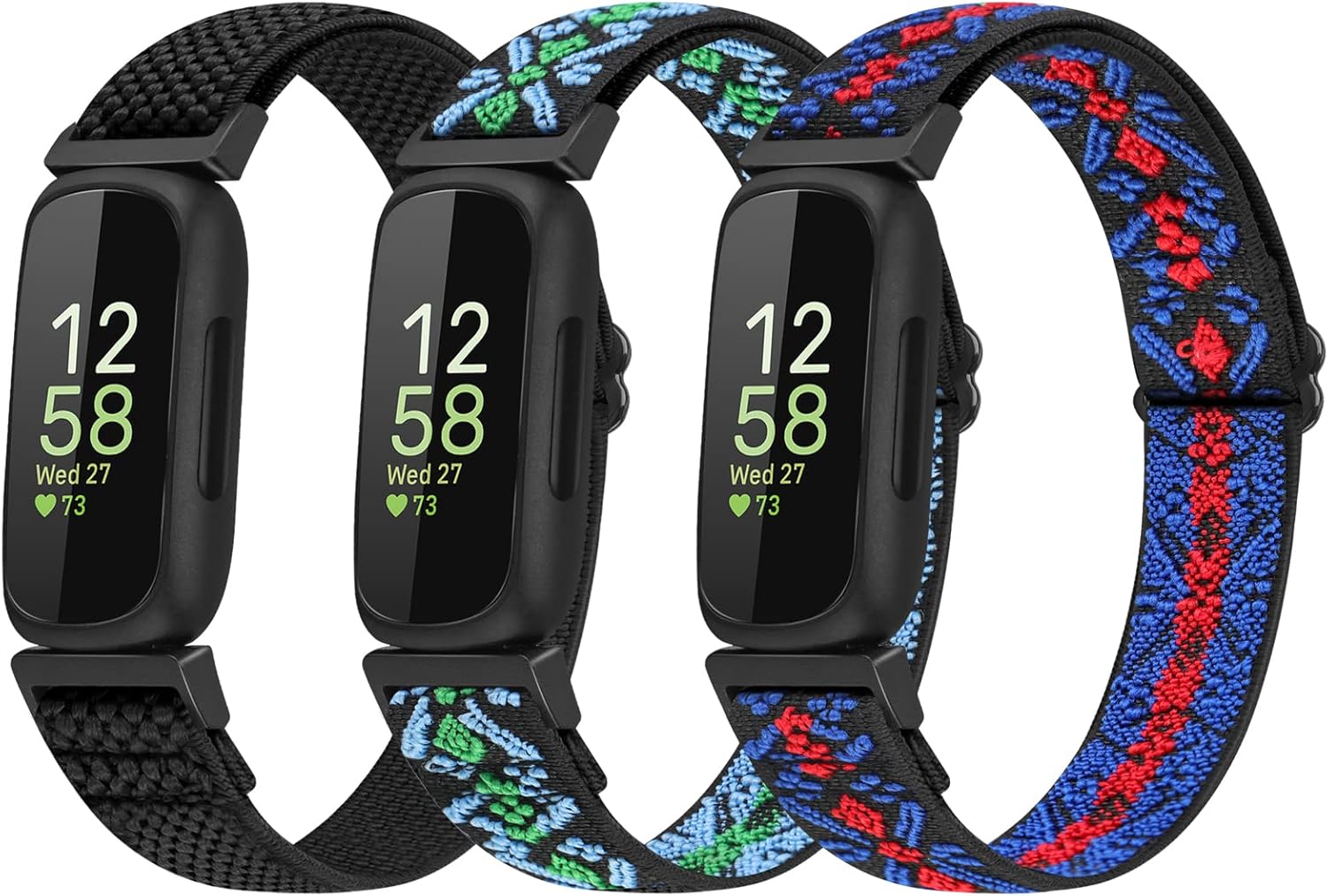 enkic 3 Pack Elastic Strap Compatible with Fitbit Inspire 3/Fitbit Inspire 2/Fit...