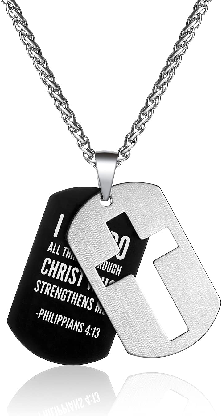 P. BLAKE Necklace, Special Stainless Steel Dog Tag Jewelry for Men and Boys, Inn...