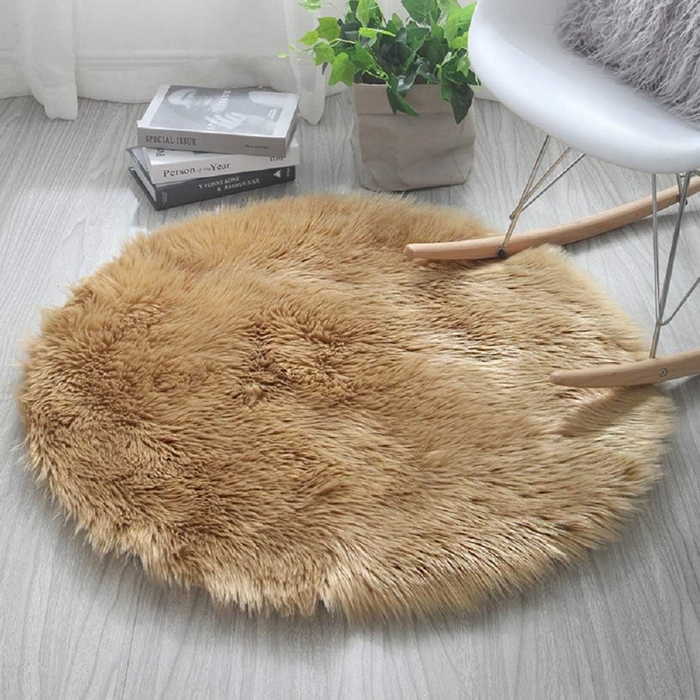HARESLE Round Shaggy Rugs, Special Fluffy Fur Area Rug for Bedroom, Affordable R...