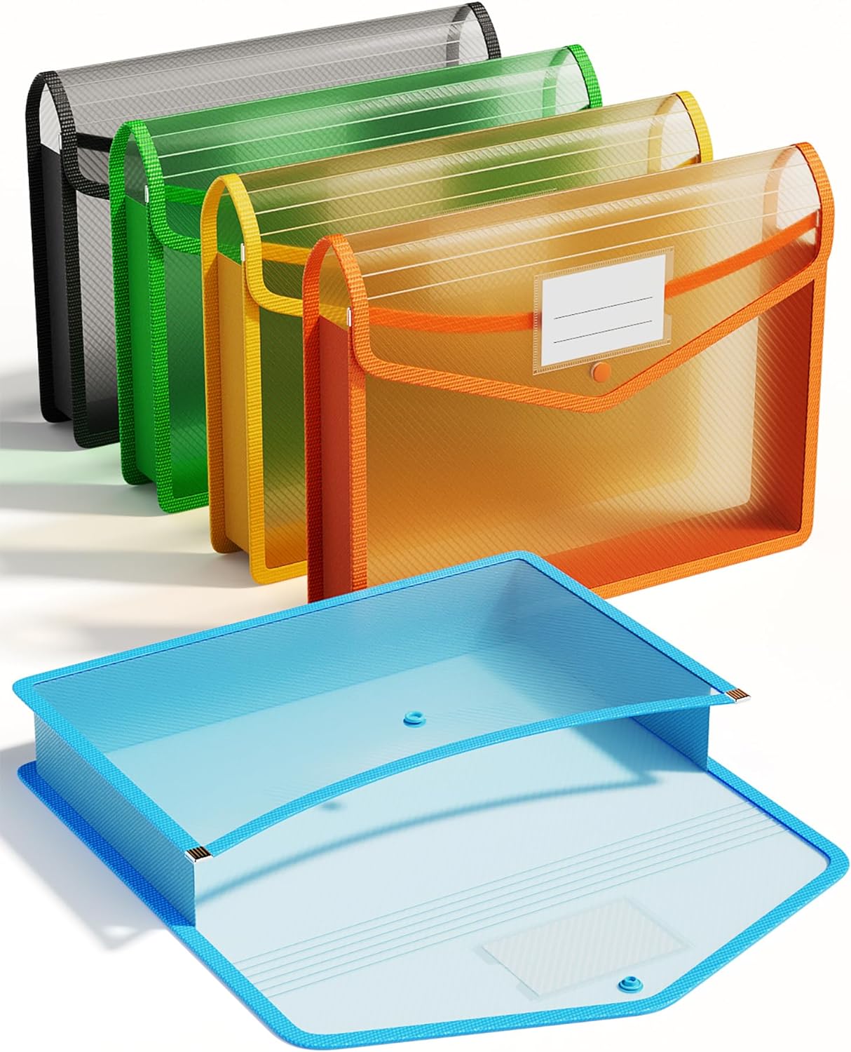 ThinkTex A4 Plastic File Folder,No-Divider 6cm Expansion Organiser,Labels & See-...