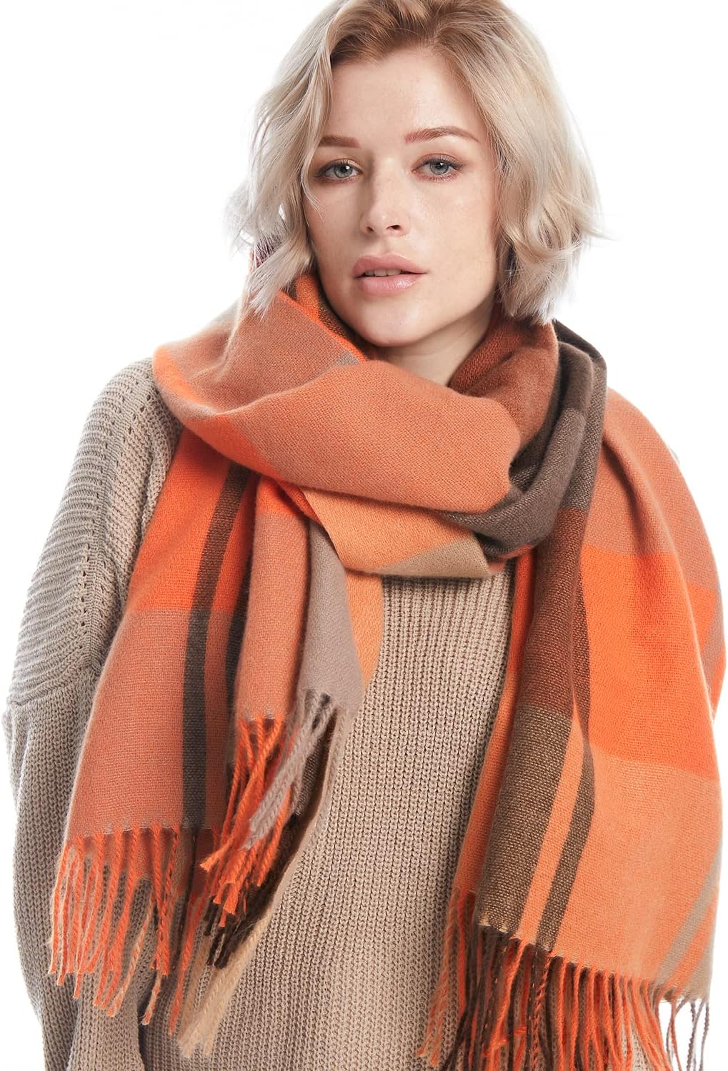 DiaryLook Plaid Warm Blanket Scarf, Special Long Ladies Scarves Check Soft, Uniq...