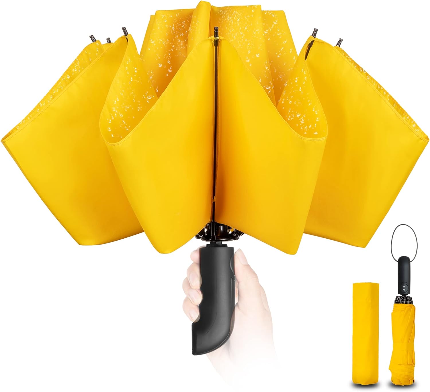 Compact Umbrella Windproof, Special Strong Automatic Windproof Inverted Umbrella...