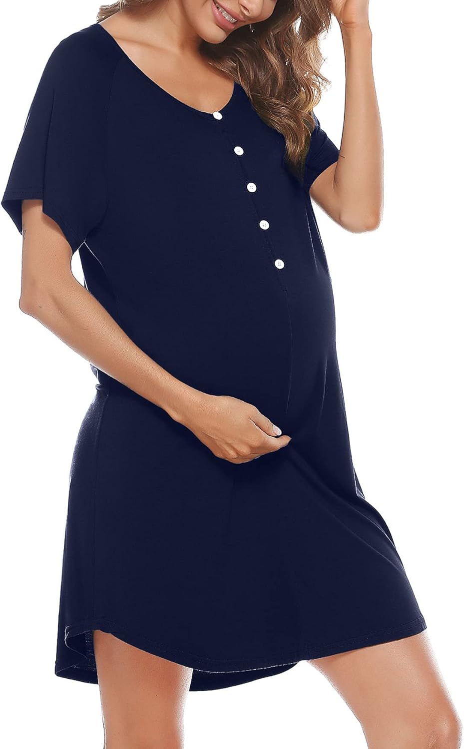 Uniexcosm Women's Maternity Nightdress, Special Nightwear for Button Breastfeedi...