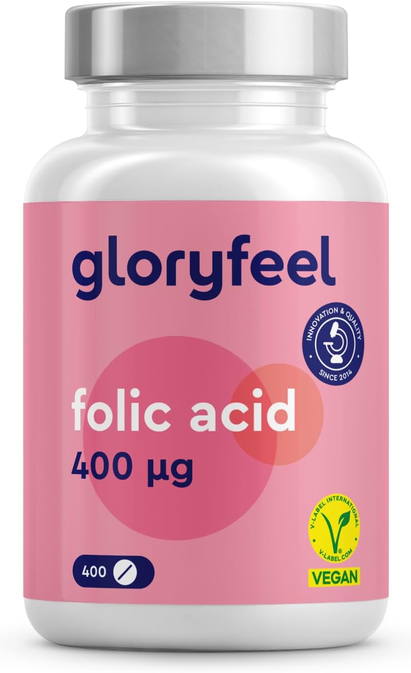 Folic Acid (Vitamin B9) - 400µg Pure Folic Acid - 400 Tablets (13 Months Supply)...