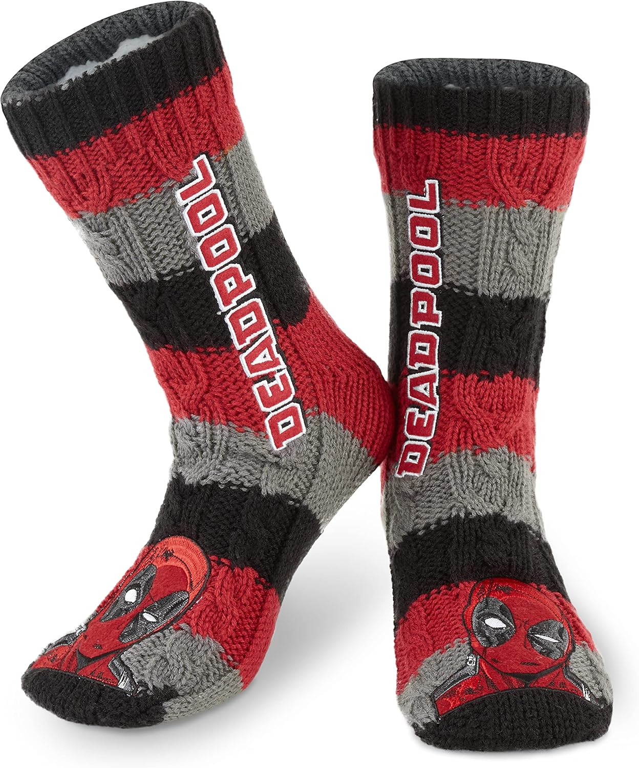 Marvel Mens Slipper Socks, Special Bed Socks with Sherpa Lining, Affordable Non...