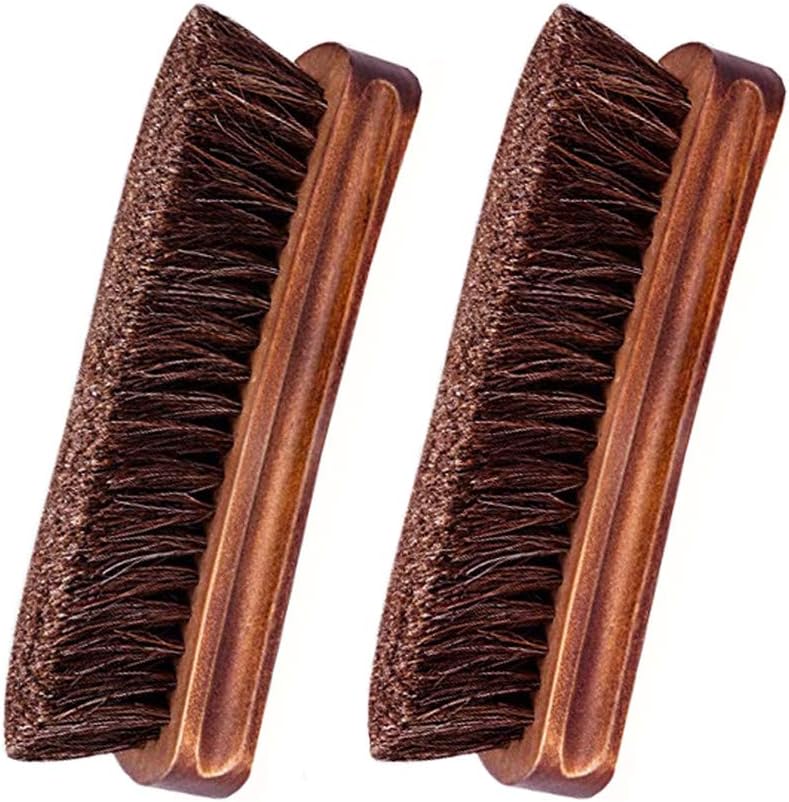 Shoe Brush, KY-Tech 2pcs Premium Horsehair Shoe Brush Shoe Shine Brush Shoe Poli...