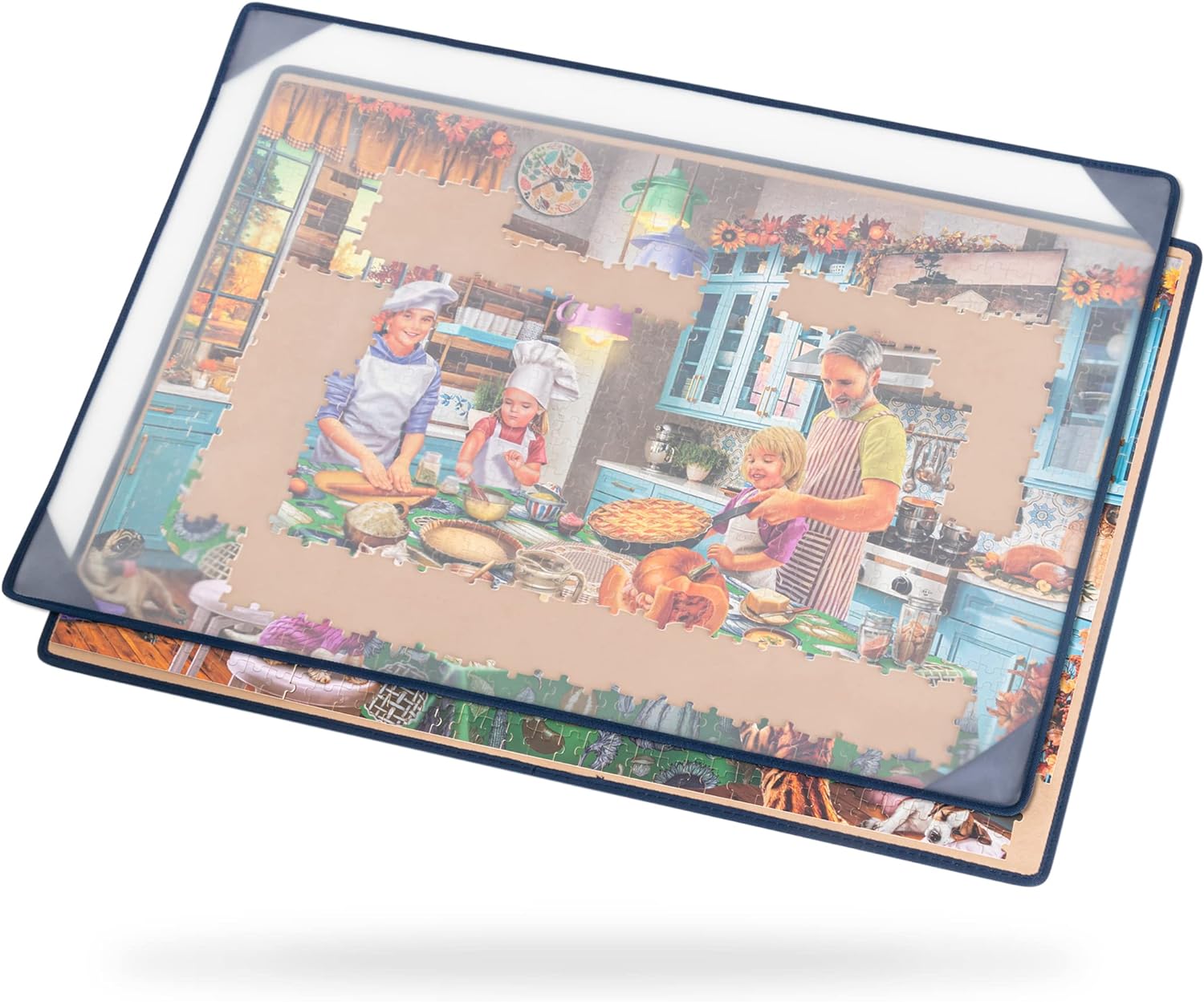 Tektalk Jigsaw Puzzle Board, Special Portable Puzzle Mat with Dustproof Cover fo...