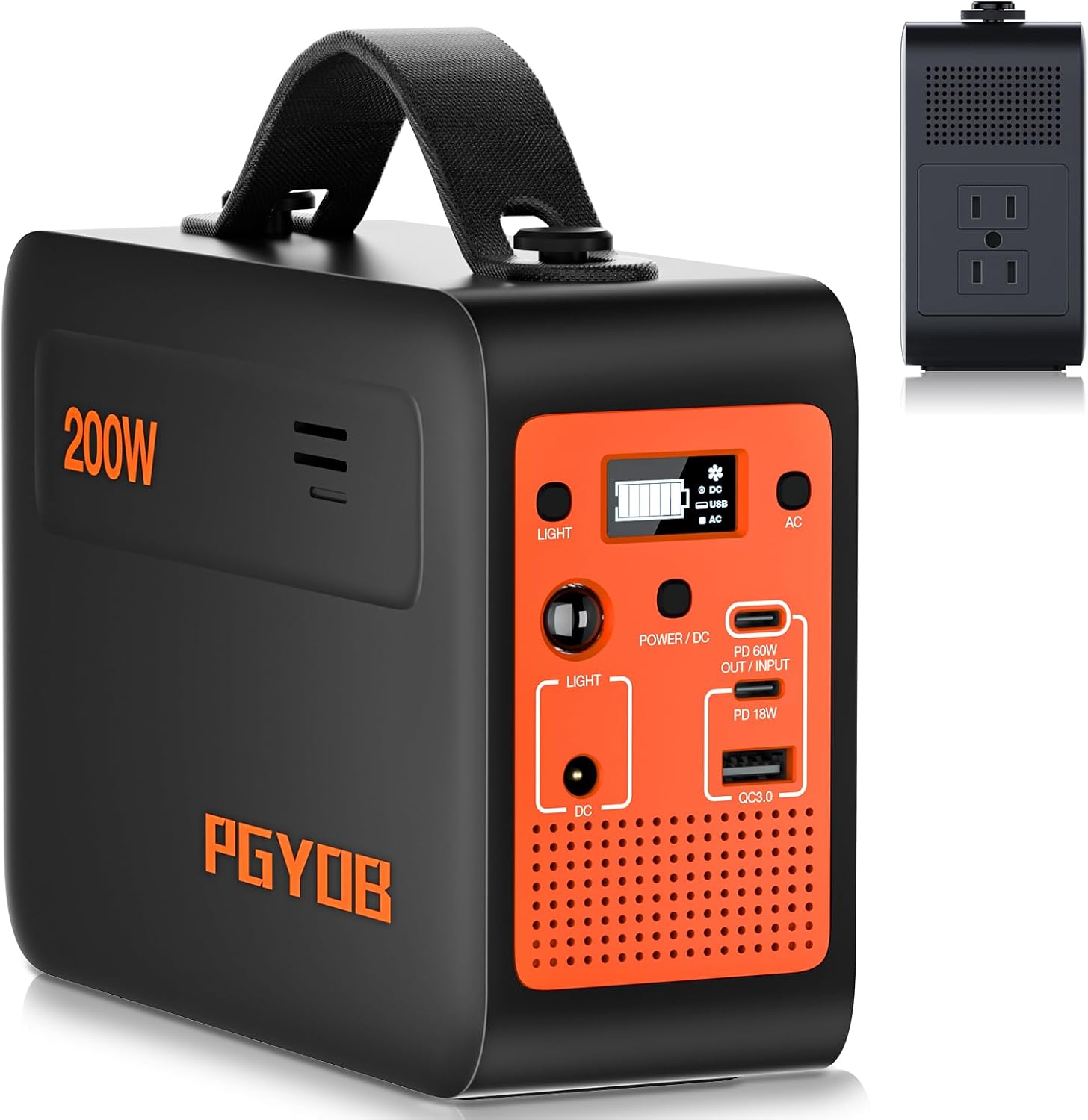 200W Portable Power Station, 102.4Wh/32000mAh Outdoor Solar Generator Backup LiF...