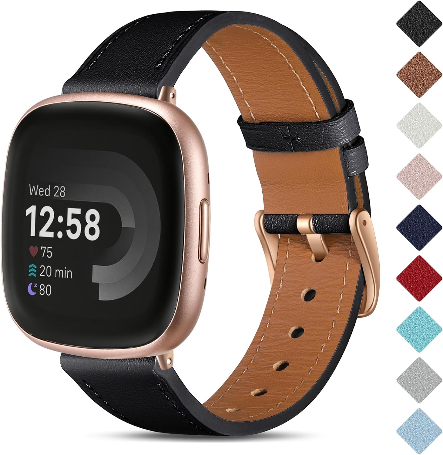 CeMiKa Leather Strap, Special Leather Strap Compatible with Fitbit Sense/Fitbit...