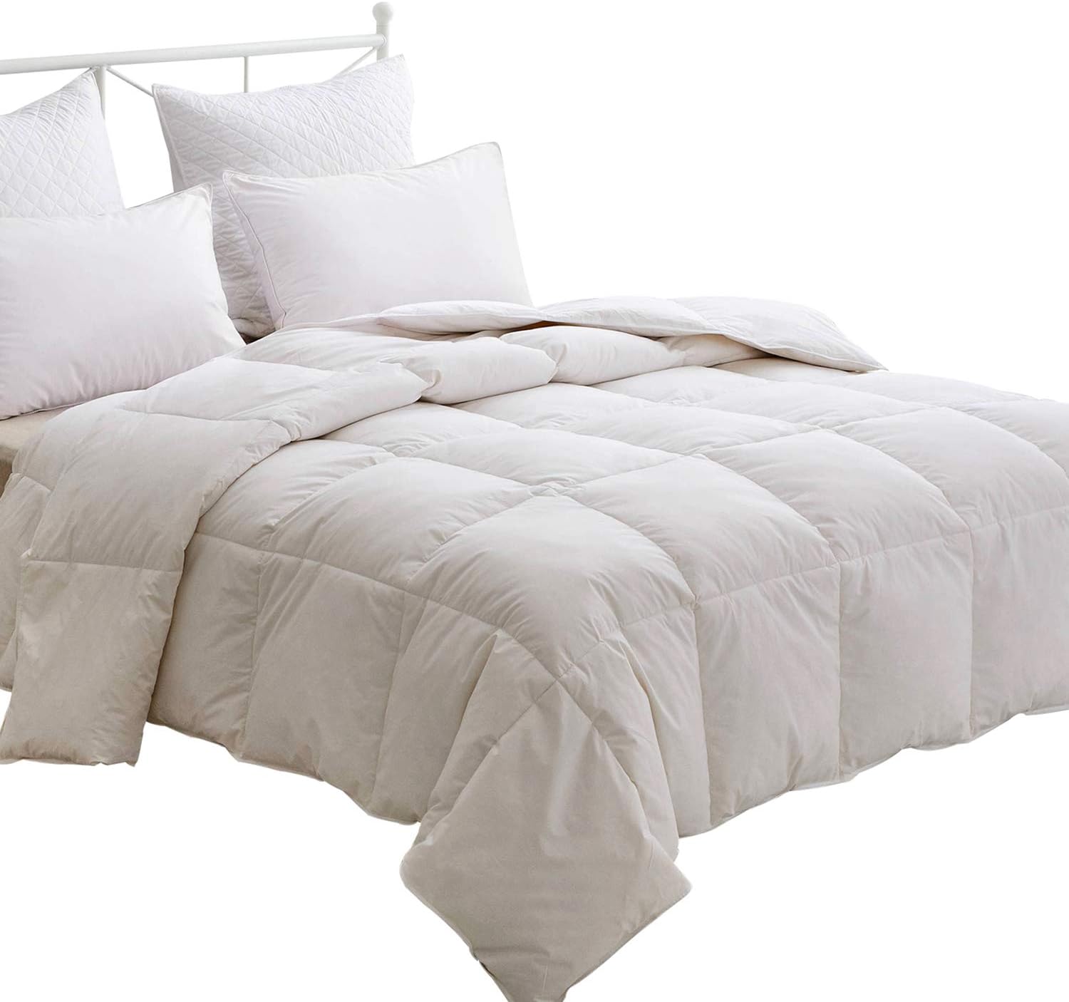 HOMEFOUCS King Size Duvet, Luxurious Goose Feather Duvet with 13.5 Tog, Special...