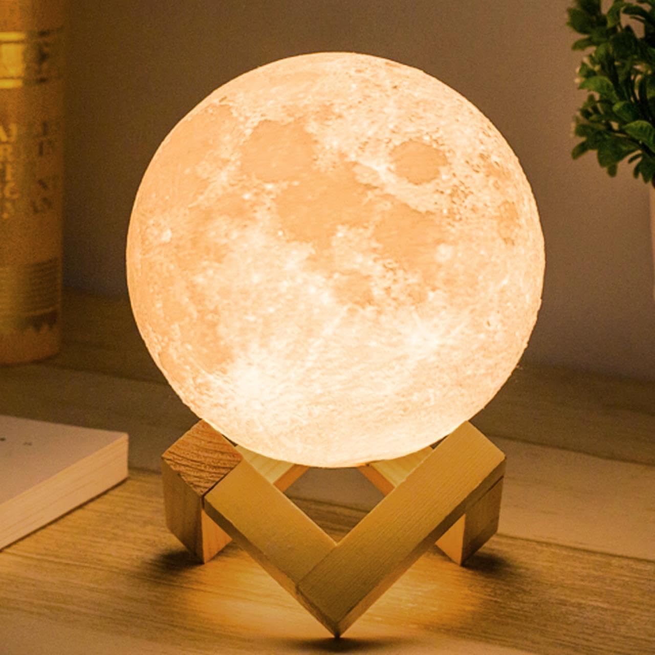 Methun 3D Moon Lamp LED Night Light, Mother's Day Mood Lighting with Touch Contr...