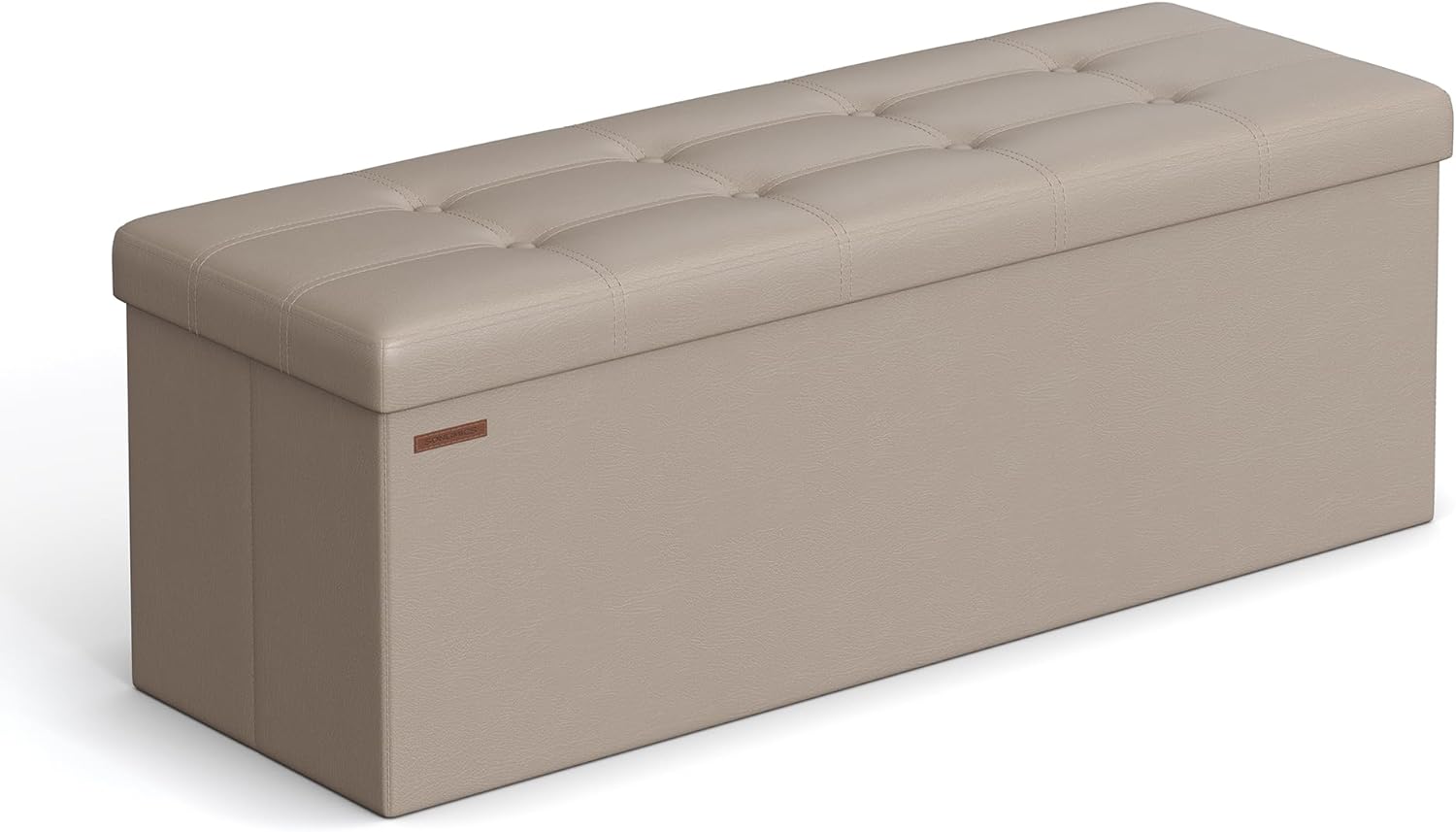 SONGMICS Storage Ottoman, Foldable Small Ottoman Foot Rest, 38 x 110 x 38 cm, Cu...