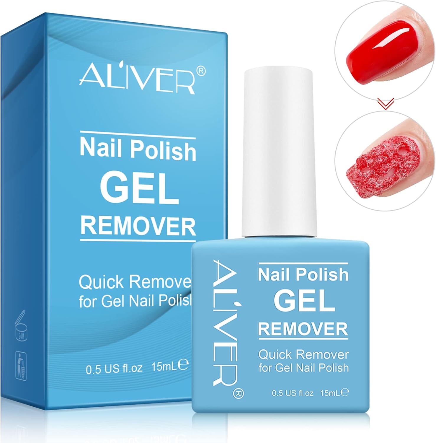 Gel Nail Polish Remover 15ml, Professional Nail Va...