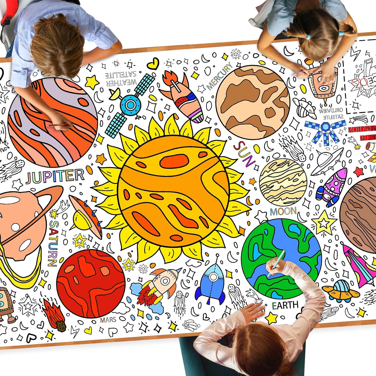 DDMY Giant Coloring Poster Versatile Outer Space Activity Kids Coloring Drawing...