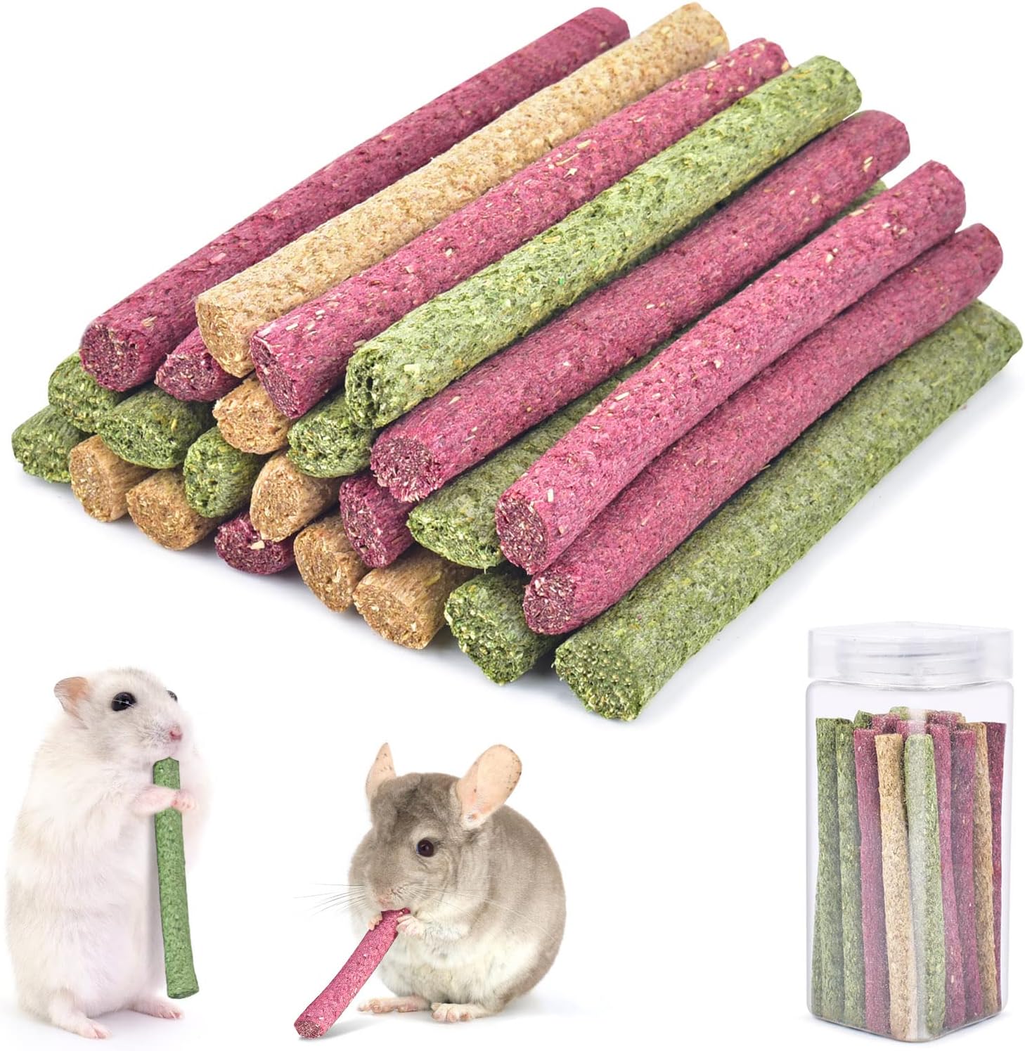 Hamster Chew Toys, Special ERKOON Timothy Hay Sticks Rabbit Chew Toy, Innovative...