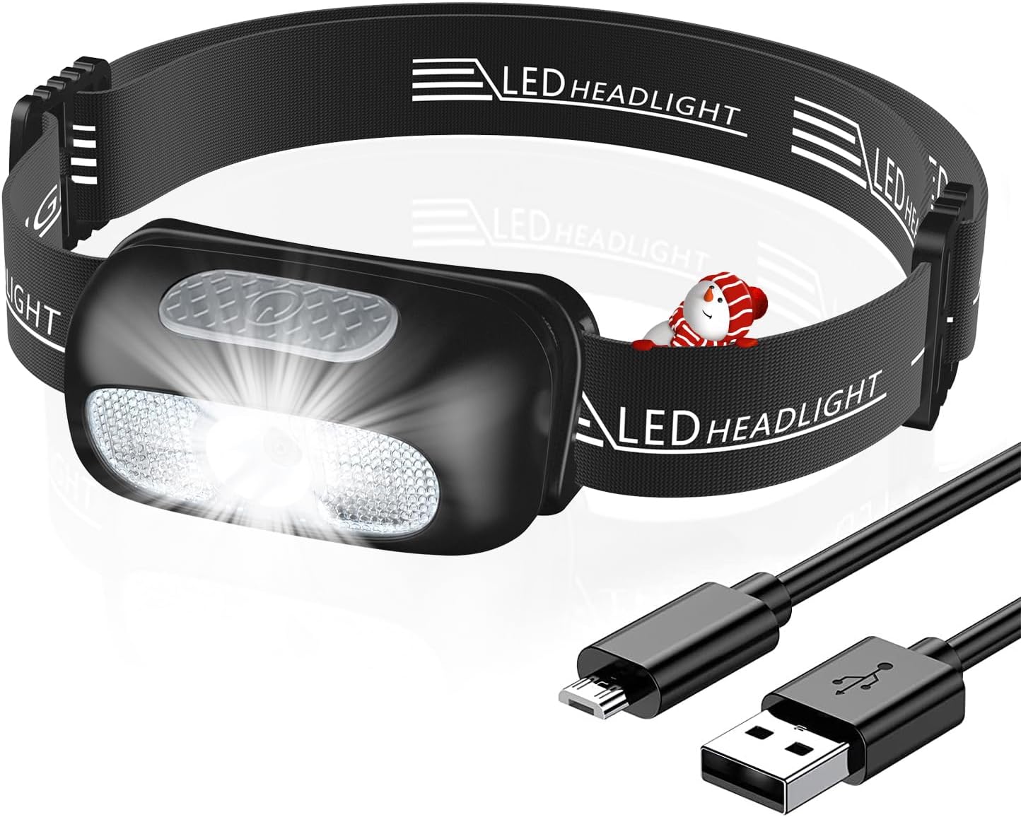 CIRYCASE Head Torch, Ultra-Light Rechargeable LED Headlamp with White Red Light,...