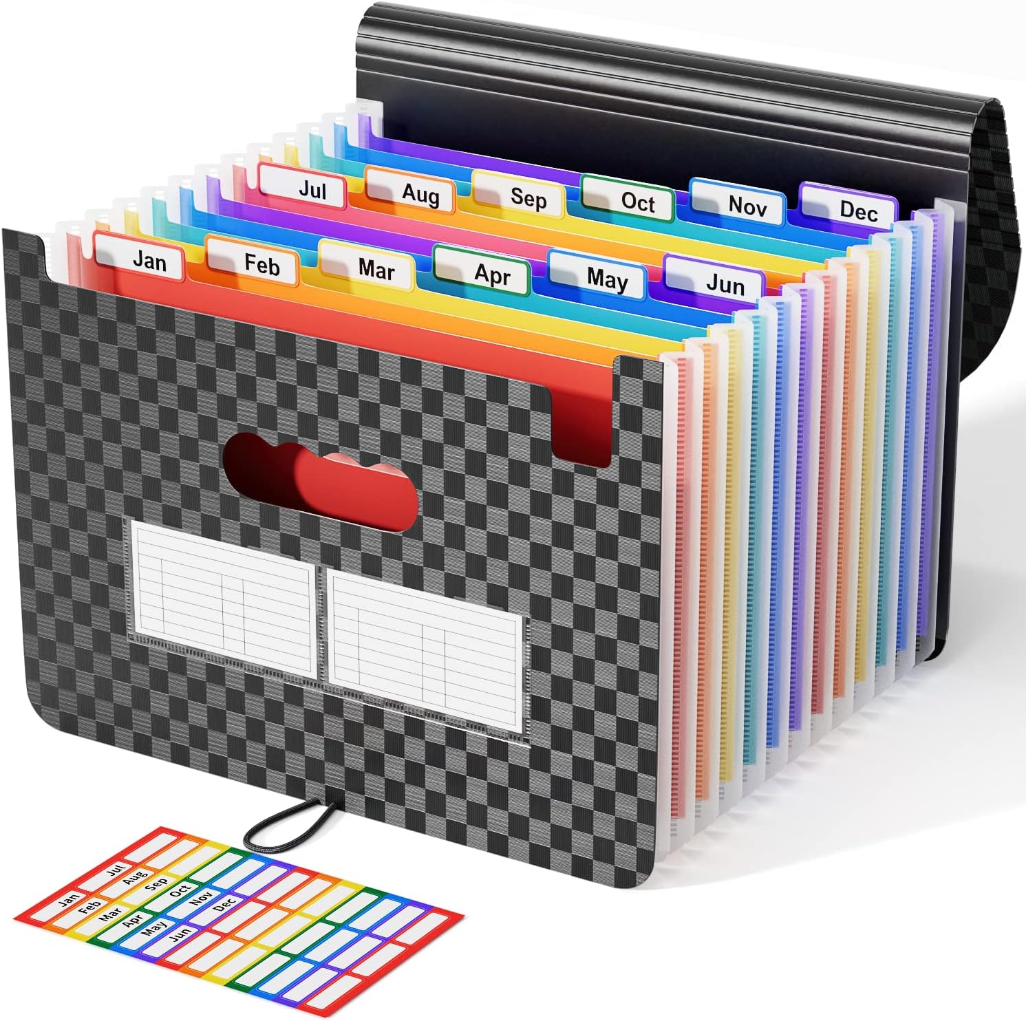 ABC life Expanding File Organisers with Grid Pattern,13 Pockets Filling Boxes Do...
