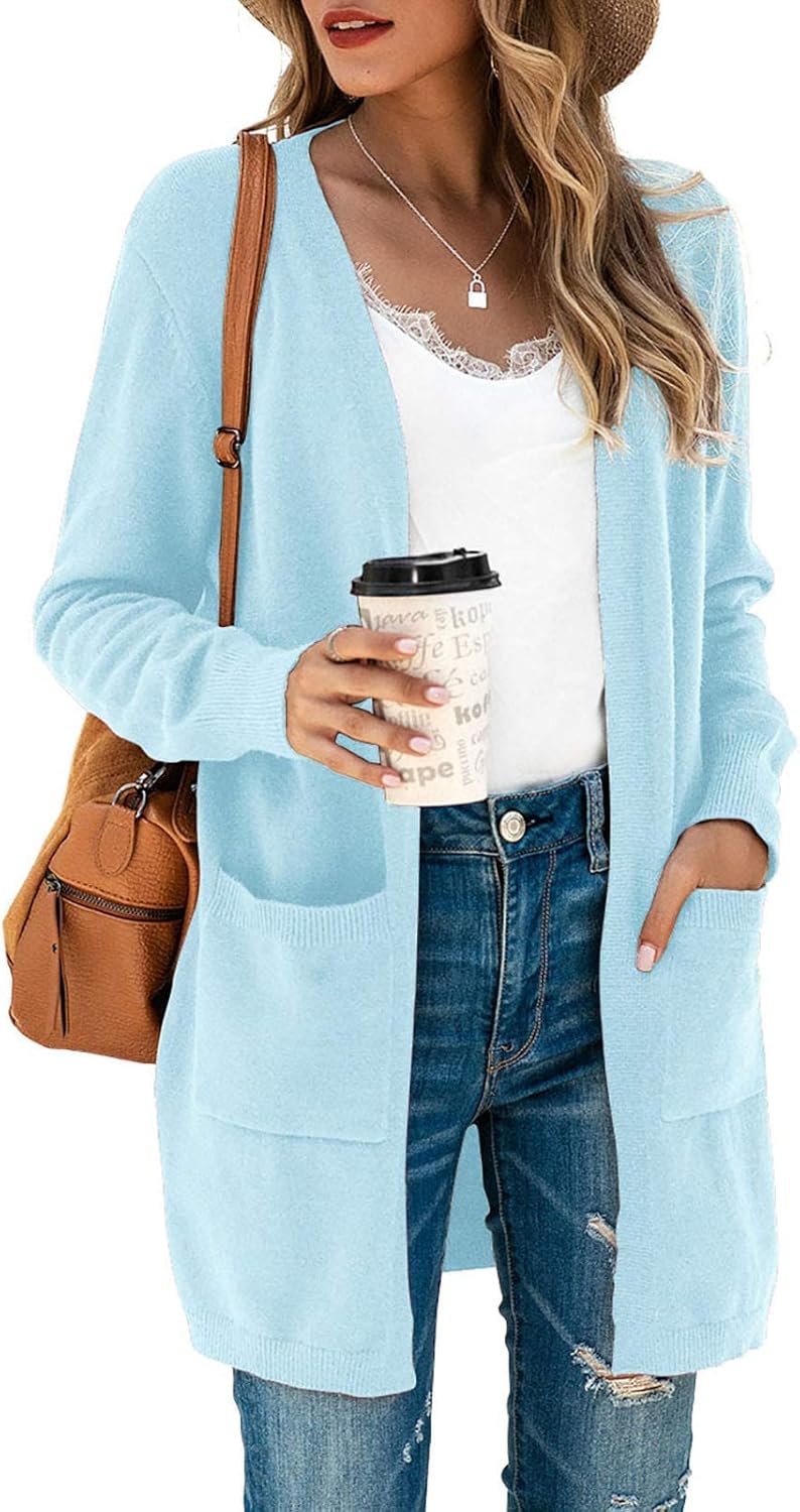TASAMO Womens Cardigans, Special Open Front Cardigan with Pockets, Innovative Si...