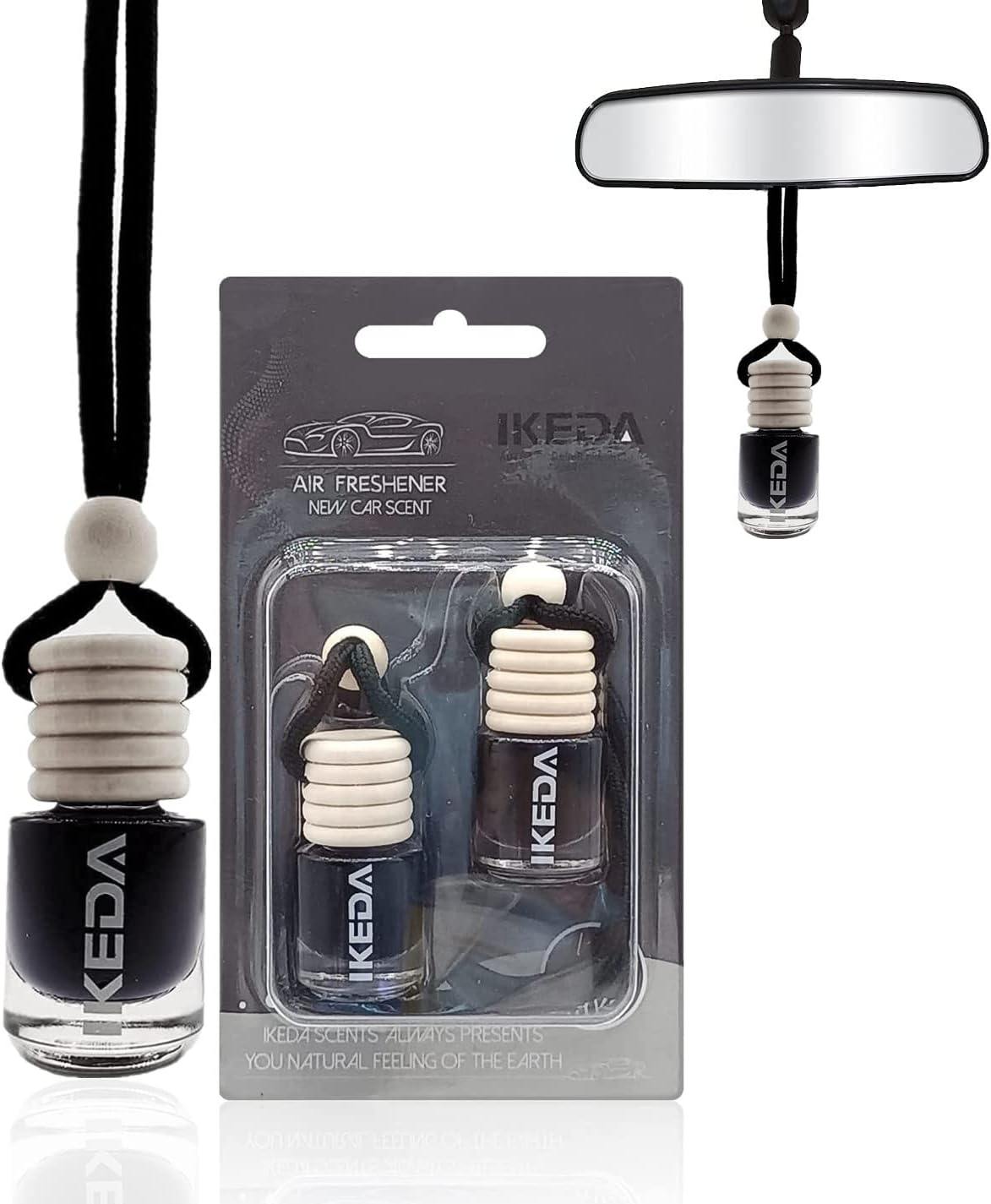 Car Air Fresheners | 2*4ml New Car Scent Diffuser | Automotive Hanging Perfume P...