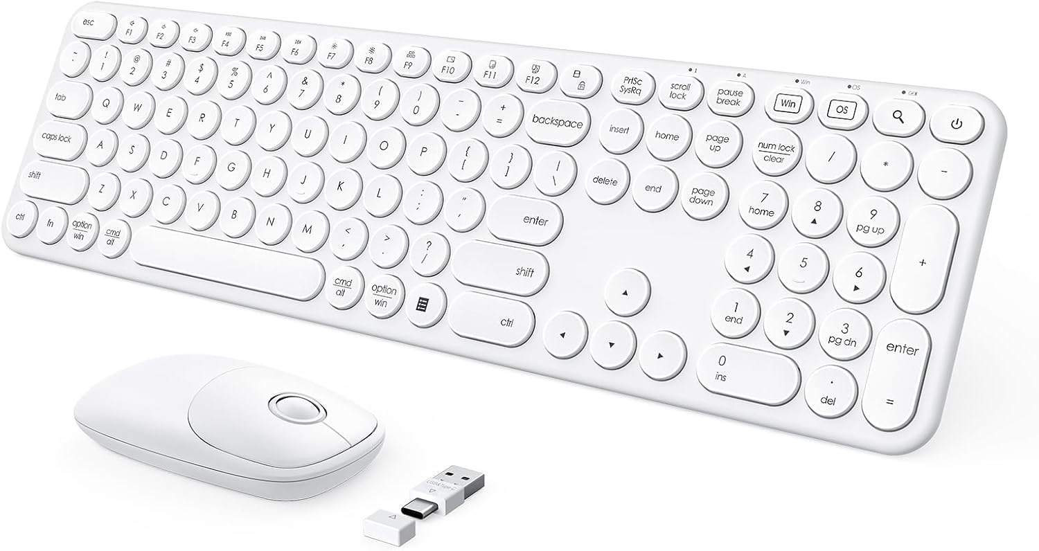seenda Wireless Keyboard and Mouse, USB & Type C Keyboard Mouse Combo, Full Size...