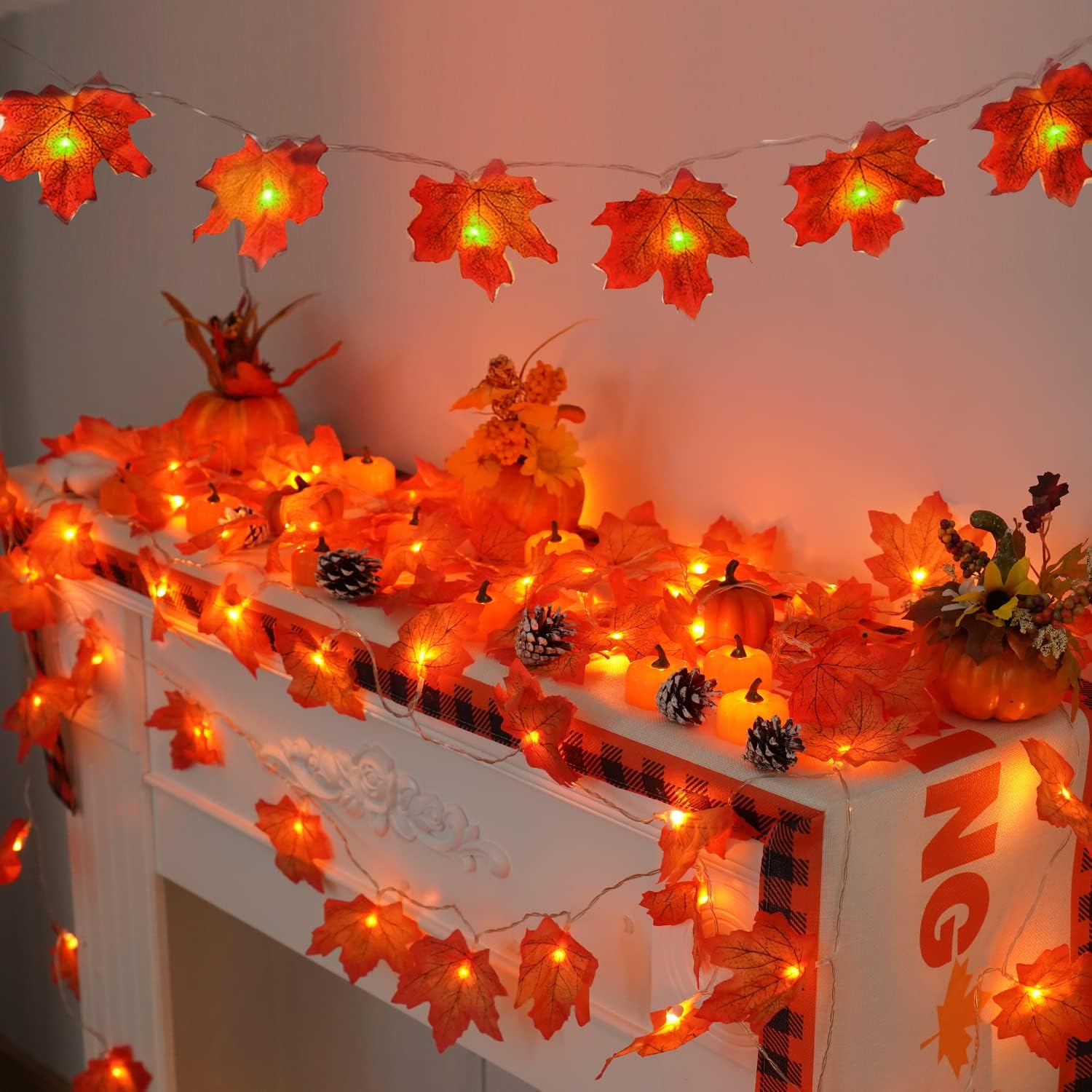 YEGUO 2 PCS Thanksgiving Decorations for Home, Thanksgiving Lights Battery Opera...