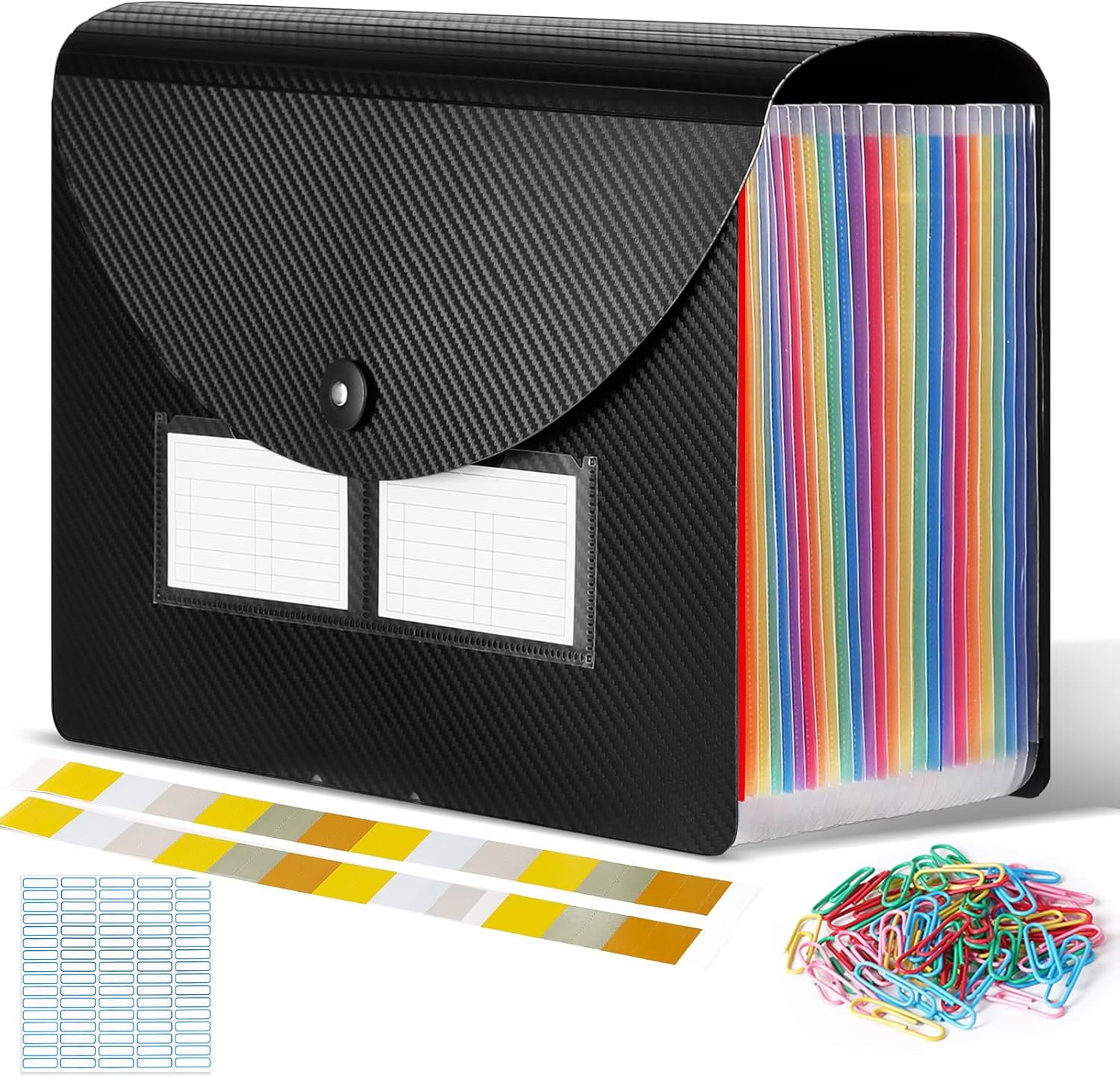 A4 Document Organiser, Special File Organiser with 24 Pockets, High-Quality Twil...