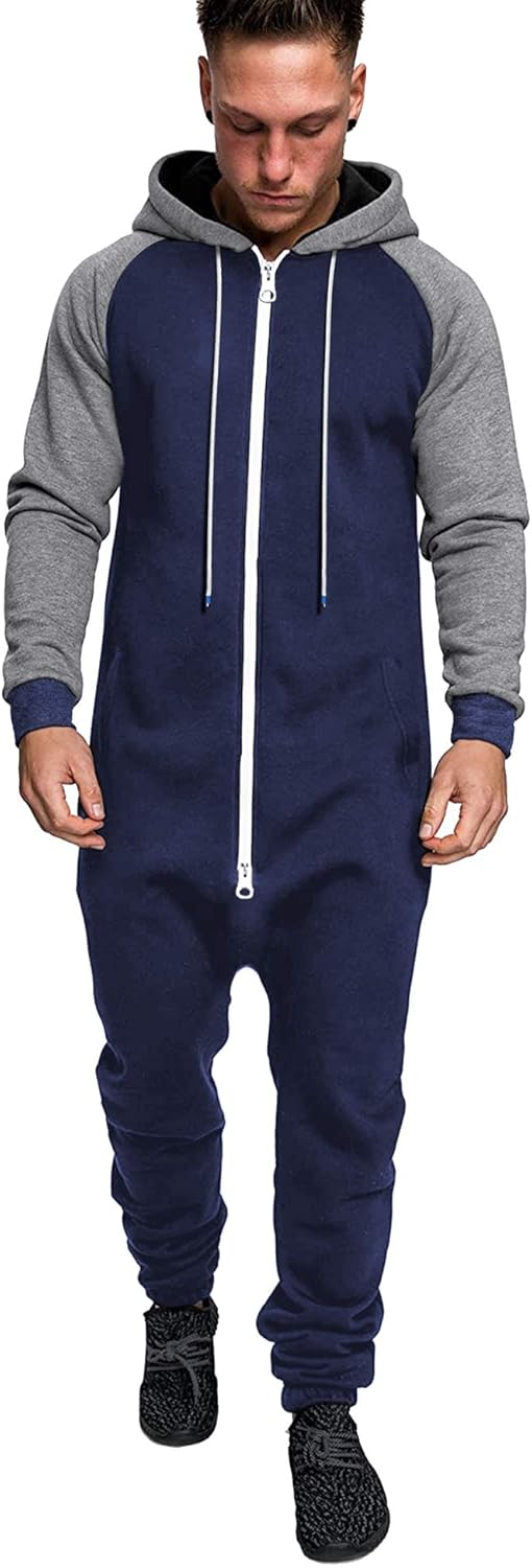 COOFANDY Mens Jumpsuit, Special One Piece Rompers with Drawstring Hood, Innovati...
