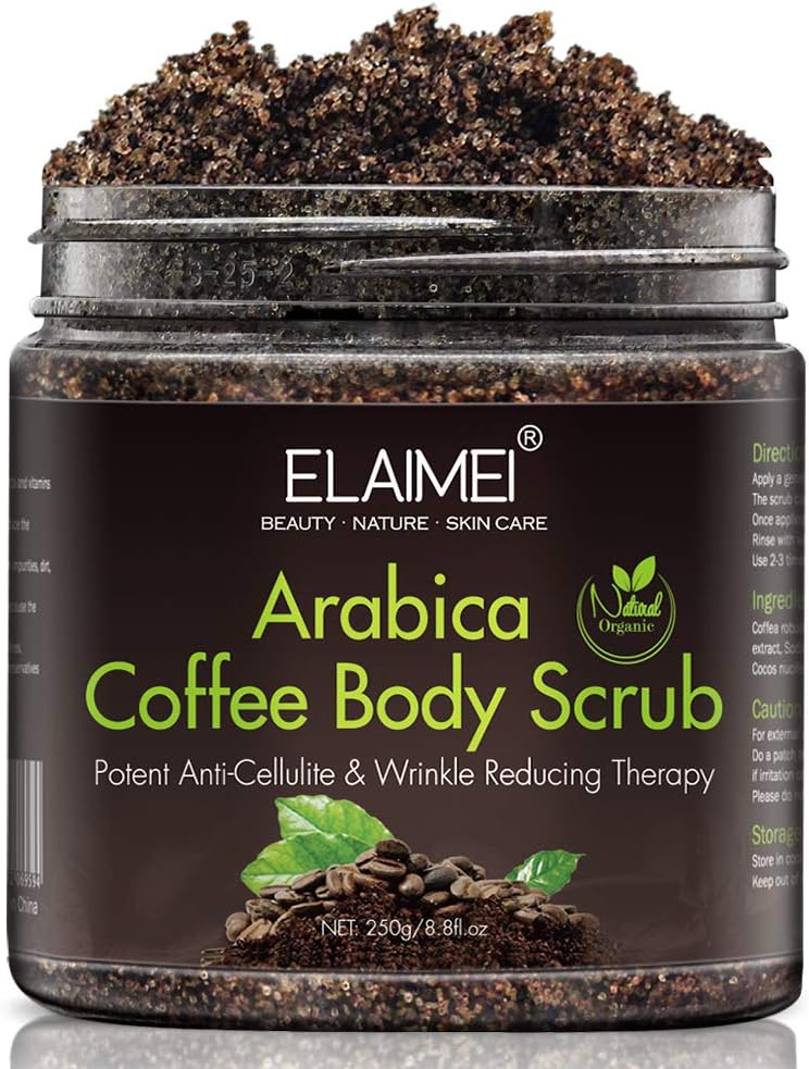 Natural Coffee Scrub with Organic Coffee Body Scrub, Best Acne, Anti Cellulite a...