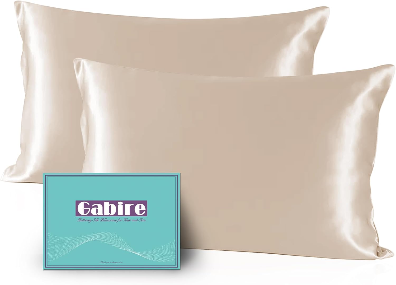 Mulberry Silk Pillowcases, Set of 2 High-Quality Pillow Covers for Hair and Skin...