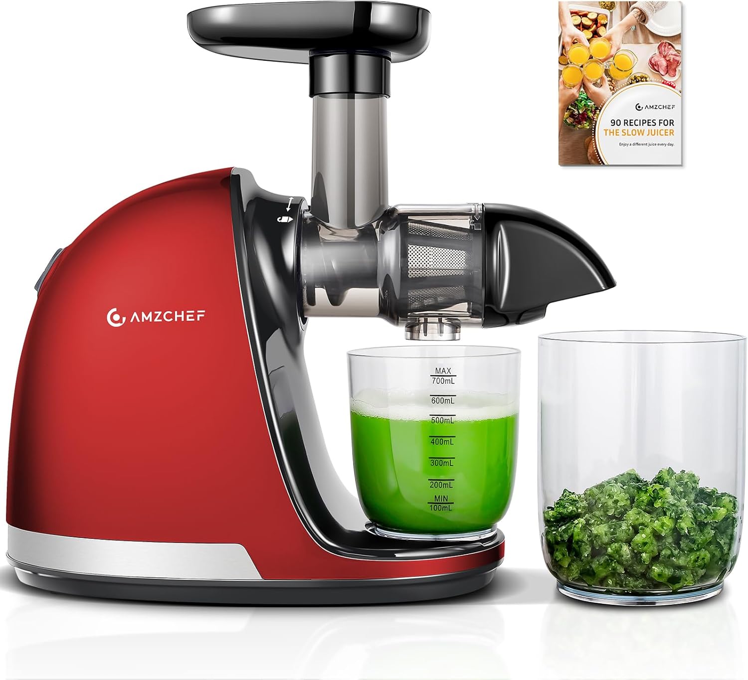 Slow Juicer Machines, AMZCHEF Masticating Juicer with Quiet Motor, Cold press Ju...